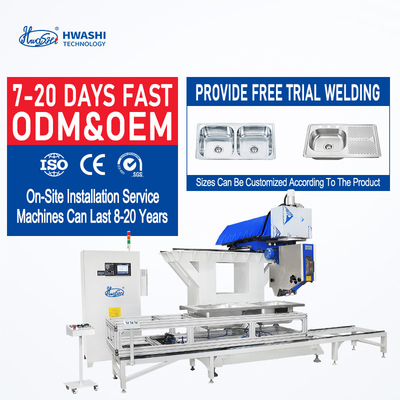 HWASHI 304SS Μηχανή γυάλωσης CNC για νεροχύτη μαγειρικής