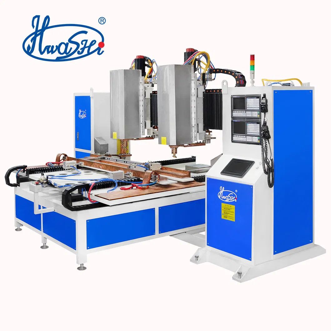 Hwashi CNC Επτά 7άξονας Διπλό κεφάλια φύλλο μετάλλου Spot Weldinq Machine, αυτόματη φύλλο μετάλλου συγκόλληση για Squatrack 0